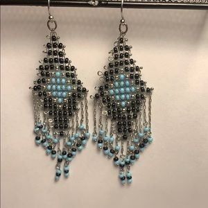 Beaded chandelier delicate earrings hardly worn